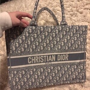 Dior Monogram Blue and Gray Tote